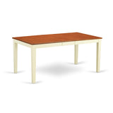 East West Furniture NIWE6-BMK-W 6 Piece Kitchen Table Set Contains a Rectangle Dining Table with Butterfly Leaf and 4 Dining Chairs with a Bench, 36x66 Inch, Buttermilk & Cherry East West Furniture