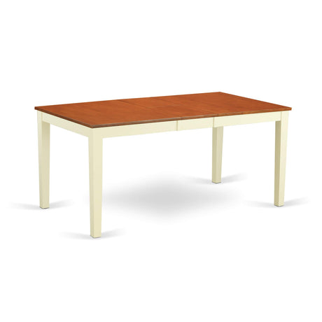 East West Furniture NIWE6-BMK-W 6 Piece Kitchen Table Set Contains a Rectangle Dining Table with Butterfly Leaf and 4 Dining Chairs with a Bench, 36x66 Inch, Buttermilk & Cherry East West Furniture