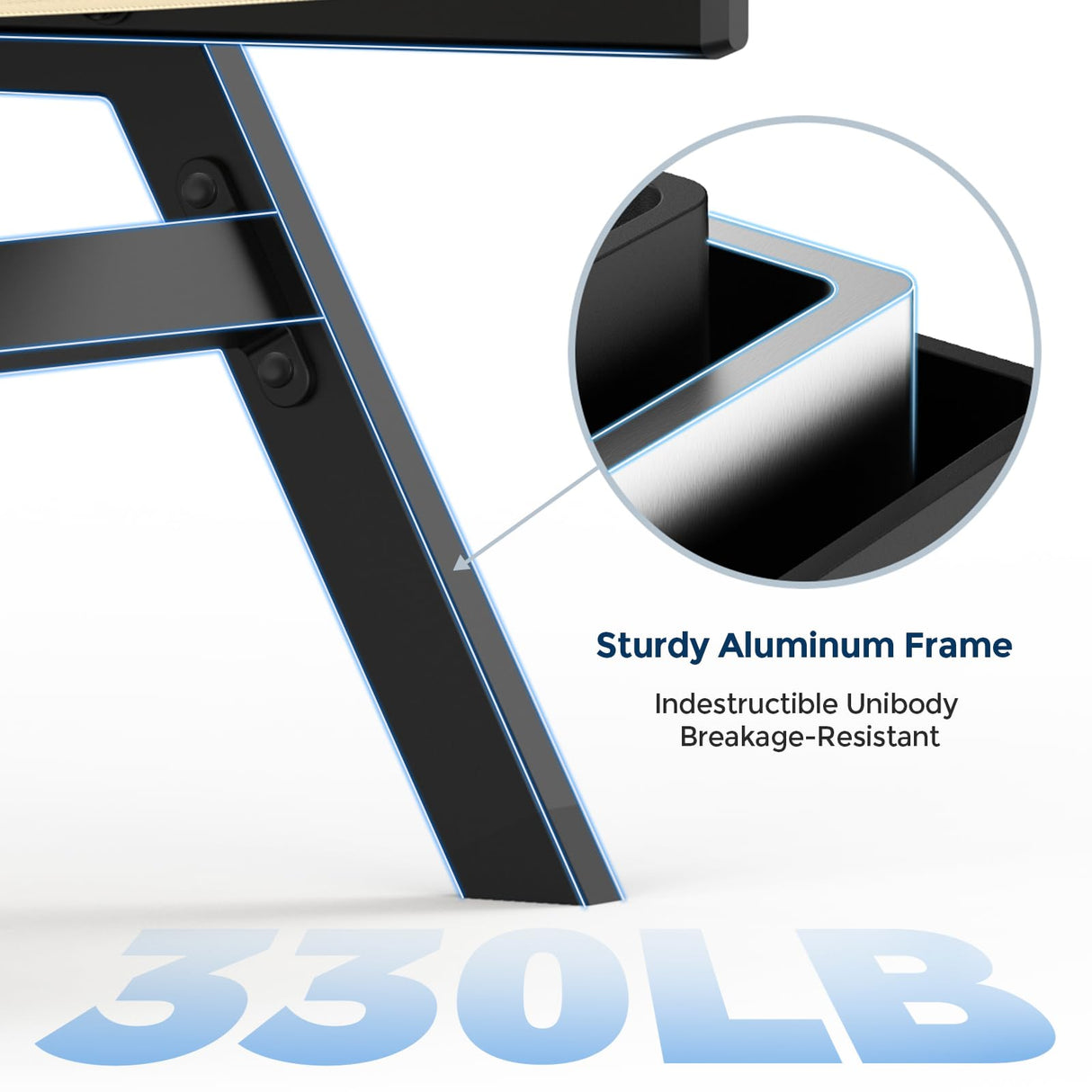 HOMSHADE Outdoor Aluminum Lounge Chair -Set of 2 with 5 Position Adjustable Backrest, Textilene Fabric, Two Wheels, Headrest for Pool, Beach, Beige (No Table) HOMSHADE