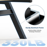 HOMSHADE Outdoor Aluminum Lounge Chair -Set of 2 with 5 Position Adjustable Backrest, Textilene Fabric, Two Wheels, Headrest for Pool, Beach, Beige (No Table) HOMSHADE