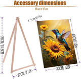 MXCFZX Flowers Paint by Numbers kit for Adults/Beginner (with Framed) - Hummingbird and Sunflower Small Easy Acrylic Paint by Number Kits on Advanced Canvas 12x16 in, Paint Crafts for Home Decor MXCFZX