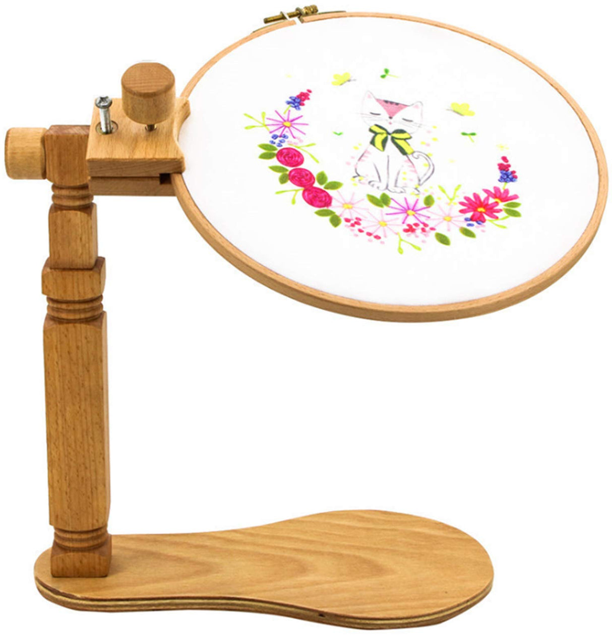 Rotated Embroidery Frame Stand, Wooden Embroidery Frame Rotatable Hoop, for Most Size Art Craft Handy Sewing Christmas Decorations of Hoops (1) TAPBULL