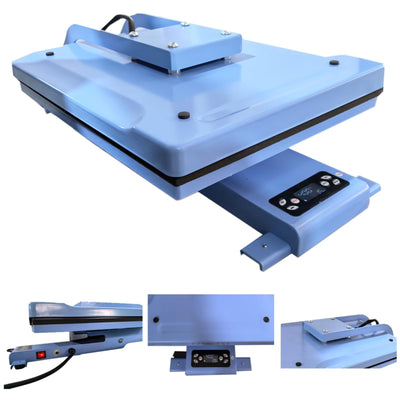 H-E Newly Developed Easy Heat Press 16x20in Fully Automatic Control 16in x 20in Heat Press Machine Industrial Quality Digital Sublimation Heat Transfer Machine for T-Shirt Thick Thin Fabrics, blue