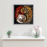 JFYHAB Tiger Diamond Painting Kits-Taichi Tiger Diamond Painting Kits for Adults,5D DIY Full Drill Dragon Diamond Art for Home Wall Decor 12x12inch JFYHAB