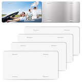 Deekypol 4 Pack Sublimation License Plate Blanks, 0.65mm Sublimation Blank License Plate - Heat Thermal Transfer DIY Metal License Plates Blank for Personalized Design (White) Deekypol