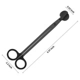 CHEFBEE Candle Wick Trimmer, Polished Stainless Steel Wick Clipper Cutter, Scissors, Reaches Deep Into Candles to Cut Spent Cord, Allow Cleaner Burn and Prevent Soot Buildup (Black) CHEFBEE