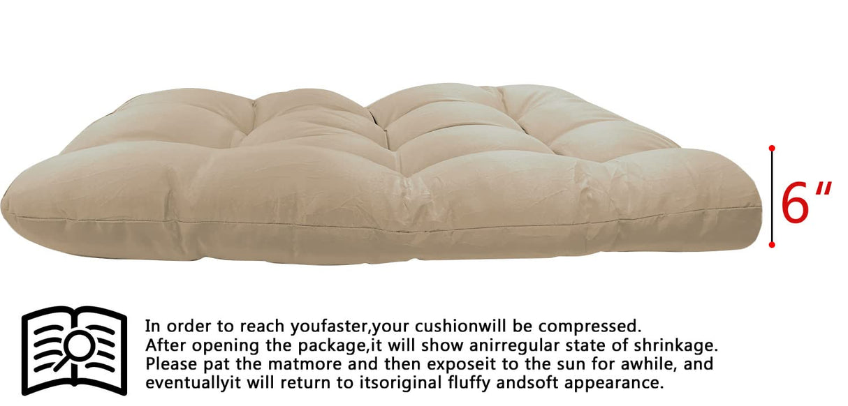 Enipate Outdoor Hanging Egg Chair Cushion, Water-Resistant Tufted Swing Basket Chairs Cushion Pads with Headrest Pillow Enipate