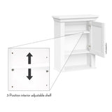 RiverRidge Somerset Single Door Wall Cabinet - Bathroom Medicine Cabinet with Inset Door, Coved Top Shelf, 2 Interior Shelves & Open Display Shelf – Elegant Bathroom Cabinet for Expanded Storage RiverRidge