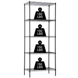 NChanmar 5-Tier Wire Shelving Unit Storage Shelves 61"x24"x14" Metal Heavy Duty Wire Rack Shelving NSF for Home Kitchen Bathroom Garage(Black) NChanmar