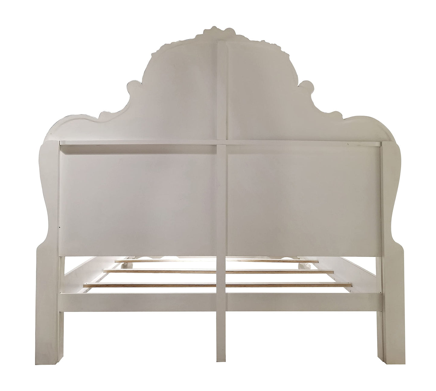 Acme Dresden Wooden California King Bed with Arched Headboard in Bone White