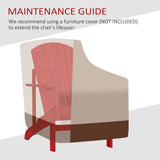 Outsunny Wooden Adirondack Chair, Outdoor Patio Lawn Chair with Cup Holder, Weather Resistant Lawn Furniture, Classic Lounge for Deck, Garden, Backyard, Fire Pit, Red Outsunny