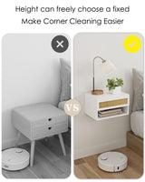 Aienvey Floating Nightstand, Small Modern Floating Nightstand with Drawer, Floating Shelves for Bedroom, Bathroom, White Rattan Aienvey