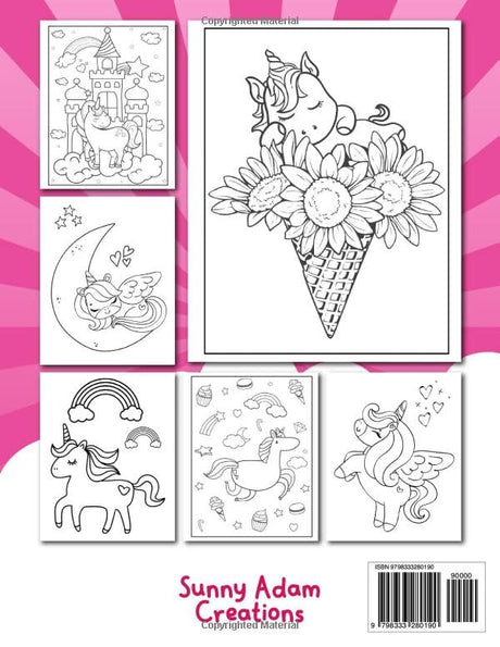 Unicorn Coloring Book for girls 4-8: 60 Cute & Fun Unicorn Drawing to Color in, Perfect for Unicorn Lovers, size (8x11 inch) (Bold and Easy Coloring Books) WoodArtSupply