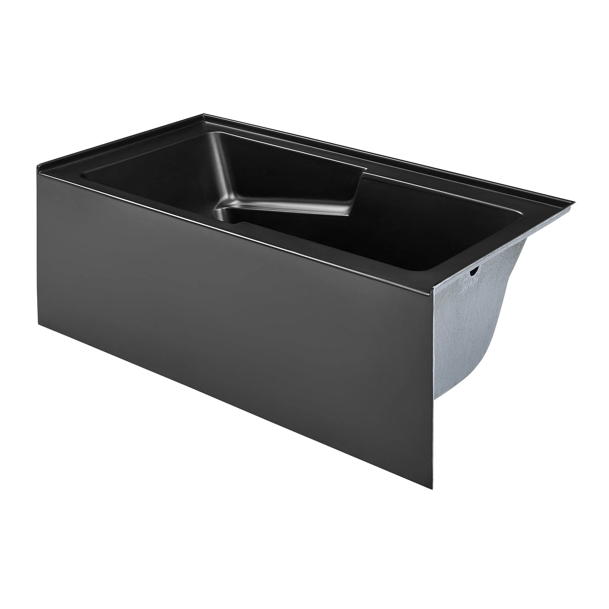 Voltaire 60 in. x 32 in. Acrylic Matte Black, Skirted Alcove, Integral, Right-Hand Drain, Apron Bathtub Swiss Madison