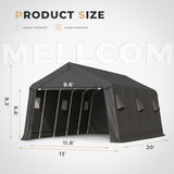 MELLCOM 13 x 20 FT Heavy Duty Carport, Portable Garage with All-Steel Metal Frame & Vents, Anti-Snow Car Canopy Outdoor Storage Shelter shed for Car, Truck, Boat MELLCOM