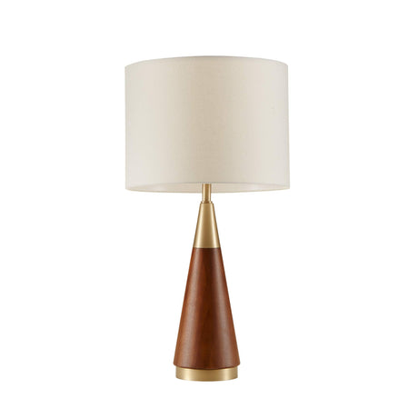 INK+IVY Chrislie Gold White Mid Century Modern Table Lamp , Contemporary Metal Wood Table Lamps for Bedrooms , 13.5"W X 13.5"D X 26"H , Gold / Brown INK+IVY