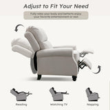 Bonzy Home Recliner Chair Accent Chair, Push Back Reclining Chair with Padded Seat, Single Sofa Fabric Recliners for Living Room Bedroom Home Theater, White Bonzy Home