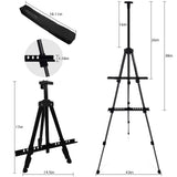 Art Painting Display Artist Easel Stand,Ns Jymb Portable Metal Adjustable Easels for Painting Canvases Height from 17 to 66 Inch - Carry Bag for Table-Top/Floor Displaying and Wedding Signs - Black Ns Jymb