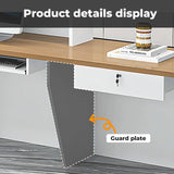 Nuipesn Reception Desk, Front Desk Reception Counter with Shelf & Lockable Drawers,Reception Table with Private Panels for Office,Beauty Salon (Gray Grain + White/Right, 59" L*24" W*39" H) Nuipesn