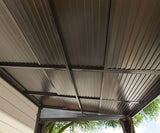 Sojag 10' x 12' Francfort Wall-Mounted Hardtop Gazebo Outdoor Weather-Resistant Aluminum Frame Sun Shelter Black,Brown Sojag