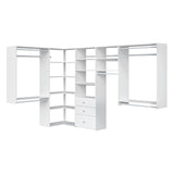 Easy Track PH43-WH Ultimate Corner Wood Kit Closet Organizer in White with White-Vinyl Hardware Easy Track