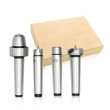 Yunnergo 4Pcs MT2 Wood Lathe Live Center Drive Spur Cup Set with Wooden Box for Wood and Metalworking Lathe Yunnergo