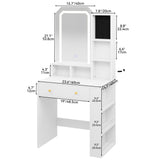 YITAHOME Vanity Desk with LED Mirror, Jewelry Organizer, and Ample Storage YITAHOME