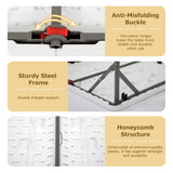 34" Square Plastic Folding Card Table, Portable Outdoor Dining Table with Collapsible Legs and Carrying Handle,Plastic Tables for Camping,Picnic, Office, Party, White PayLessHere