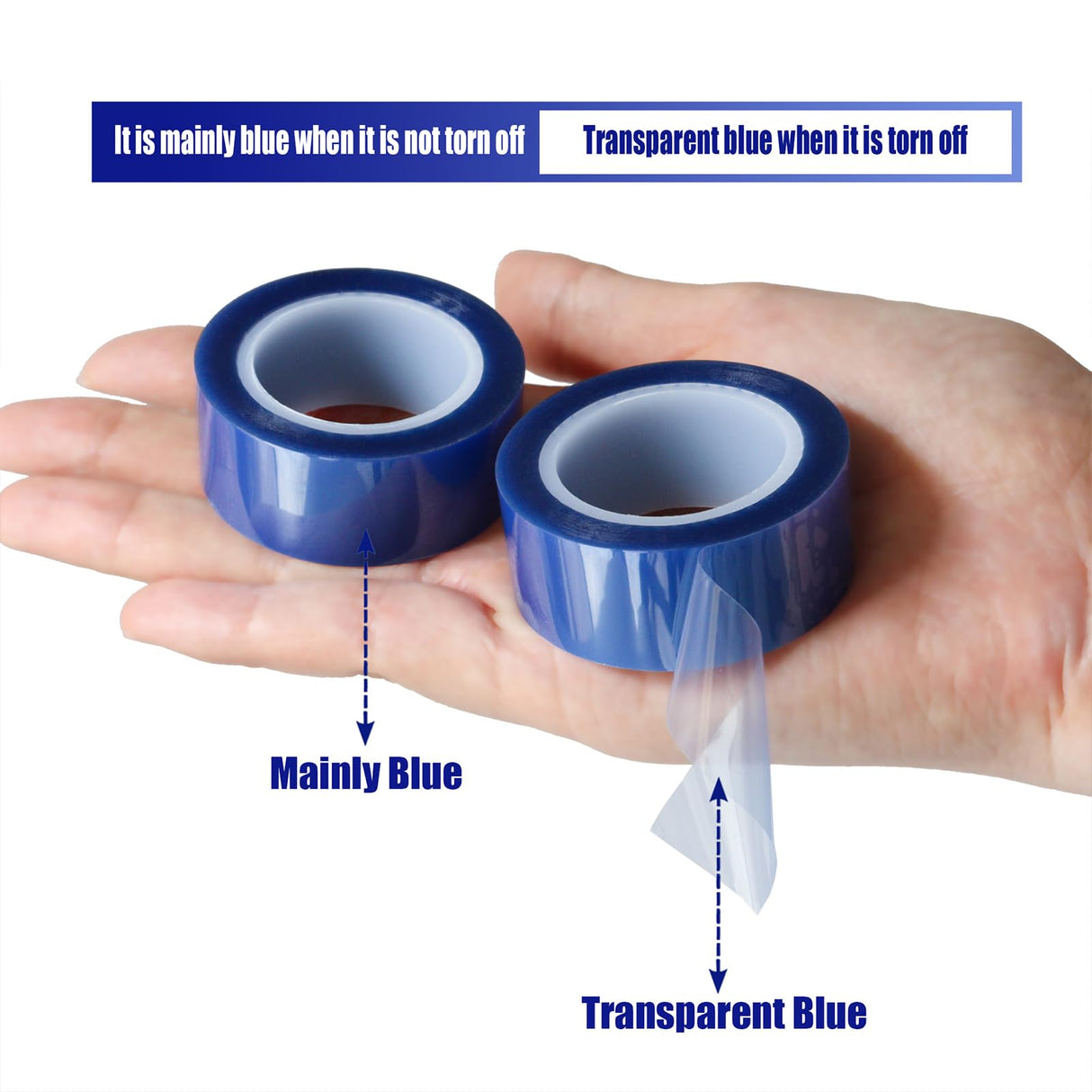 MEBMIK 12 Rolls 20mm x16m(52FT) Blue Heat Tape High Temperature Heat Resistant Tape Heat Transfer Tape for Heat Sublimation Press Vinyl,No Residue MEBMIK