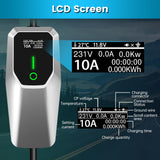 Portable Level 1 and Level 2 EV Charger 240V 32A (7.68kw) with 26ft Charging Cable NEMA 14-50 5-15 for SAE-J1772 Electric Vehicles Charging Station j Junsun