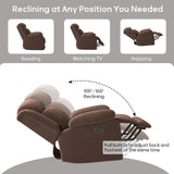 HAOMARKETS Rocker Recliner Chair for Adults, Manual Recliner Chair with Overstuffed Backrest and Armrests, Upholstered Rocking Reclining Sofa Chair for Living Room, Grey HAOMARKETS