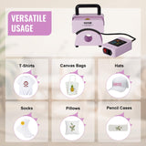 VEVOR Hat Press Machine, Mini Hat Heat Press for Caps with Integrated Control Panel, Cap Heat Press Machine with 5.9x3.15 inch Curved Heating Plate, Safety Base, and Glove, Automatic Shut-Off, Purple VEVOR