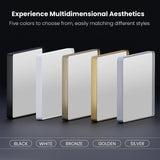 JISOSO Brushed Nickel Bathroom Mirror, 55x36 Inch Silver Metal Frame Mirror Wall Mounted, Rounded Rectangle Bathroom Vanity Mirror, Tempered Glass, Anti-Rust, Horizontal/Vertical JISOSO