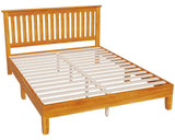 PayLessHere Solid Wood Platform Bed Frame with Headboard - Queen, Brown, Easy Assembly, No Box Spring Needed PayLessHere