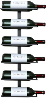 TheRackCo. Wall Series - Center Frame Metal Wall Mount Wine Bottle Rack, Black (6 Bottles) TheRackCo.