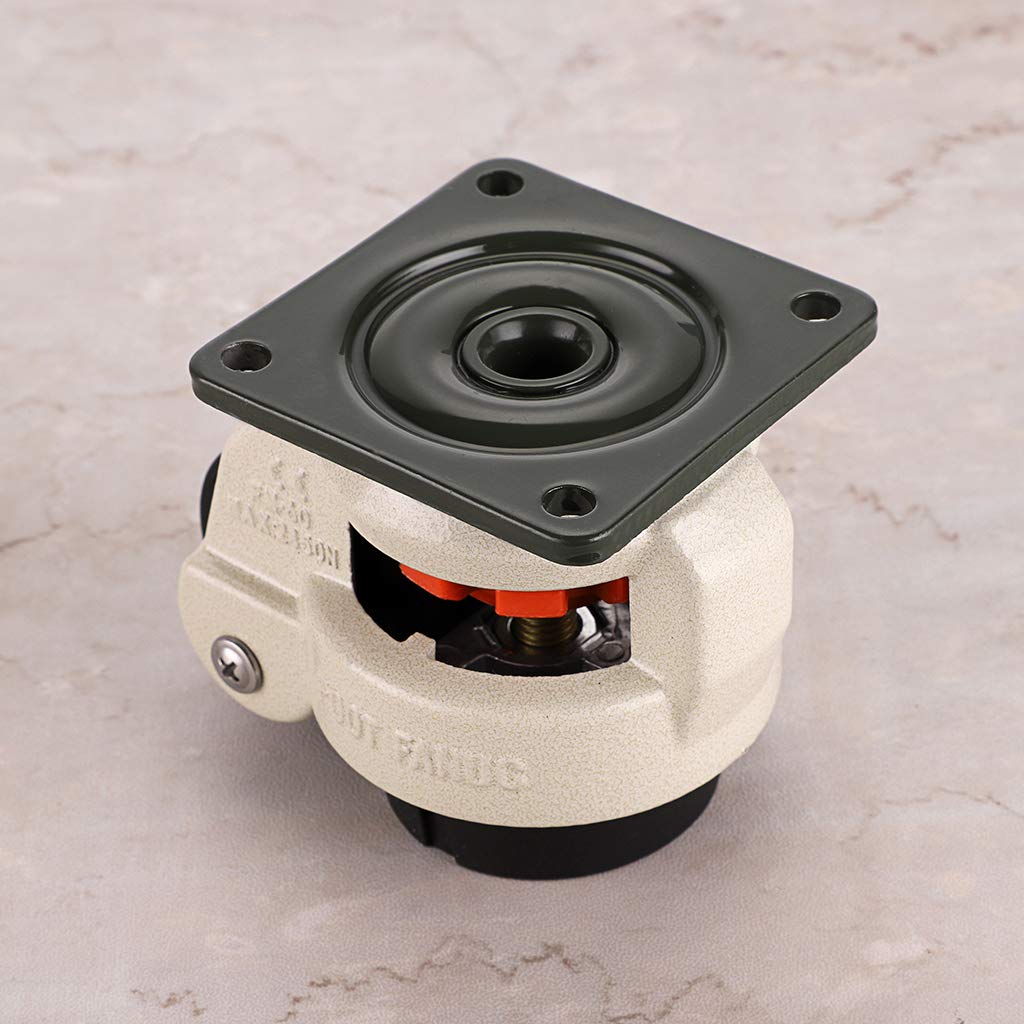 MDLUU Leveling Machine Casters with Rubber Pad, FM-60F Plate Mounted Retractable Workbench Caster, Leveling Feet Wheels, Loading Capacity 551lbs/Per, Pack of 4 MDLUU