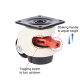W B D WEIBIDA Leveling Casters Heavy Duty with Upgraded Ratchet Handle Design, 360 Degree Swivel Castor Wheels, Adjustable Casters with Feet for W B D WEIBIDA