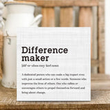 AOZHUO Difference Maker Definition Home Office Decor Wooden Box Sign, Motivational Farmhouse Decorative Positive Office Desk Accessories Wood Plaque Affirmations Wood Table Sign for TV Cabinet Shelf AOZHUO