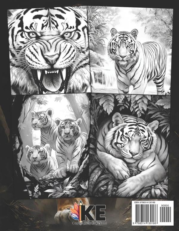 Tiger Premium Coloring Book for Adults: 25 Majestic and Detailed Tiger Illustrations for Relaxation and Creativity Majosta