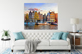 Diamond Painting City Amsterdam Netherlands Dancing Houses Over River Amstel Landmark in Old European City Spring Landscape for Adult Painting Kits Diamond Art Perfect for Home Wall Decor 12"x16" Handmade Arting