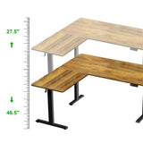 ExaDesk Upgrade Version 63 * 55 inch L Shaped Electric Adjustable Height Standing Desk, Corner Stand Up Desk, Sit Stand Computer L Desk for Gaming Office ExaDesk