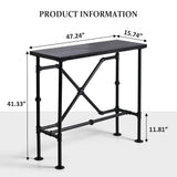 Narrow Industrial Bar Table in Rustic Walnut - 47.24" High Top for Small Spaces LOKKHAN