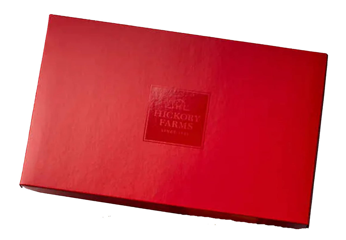 Hickory Farms Gift Basket Hearty Beef Summer Sausage and Cheese Sampler with bonus Holiday Magnet - Meat and Cheese Set including 2 Sausages, Smoked Cheddar Blend 4 oz, Farmhouse Cheddar 4 Oz Hickory Farms