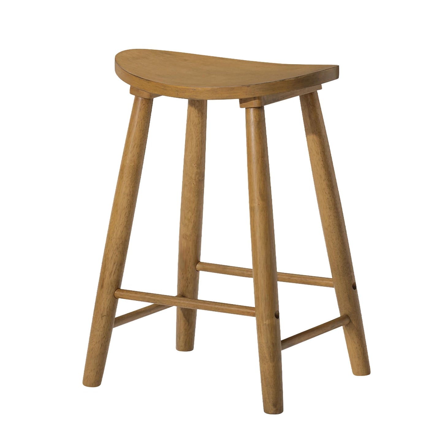 Maven Lane Kitchen Bar Stool, Modern Farmhouse Wood Counter Barstool, Kitchen Island Counterstool, Counter Height Bar Stools for Kitchen, Wide Seat Backless Bar Stools, Luna 26 Inch, Rustic N - WoodArtSupply