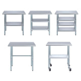 Stainless Steel Table + Add Casters | Choose from 43 Sizes | NSF Metal Work Table for Kitchen Prep Utility | Commercial and Residential Applications. AmGood