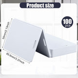 100 Pcs White PVC Cards with Slot Punch on Short Side Vertical Slot Punch Card Blank Credit Cards Plastic Photo ID Card Graphic Quality PVC Cards for Business Office, Standard CR80 30Mil Size Tinlade