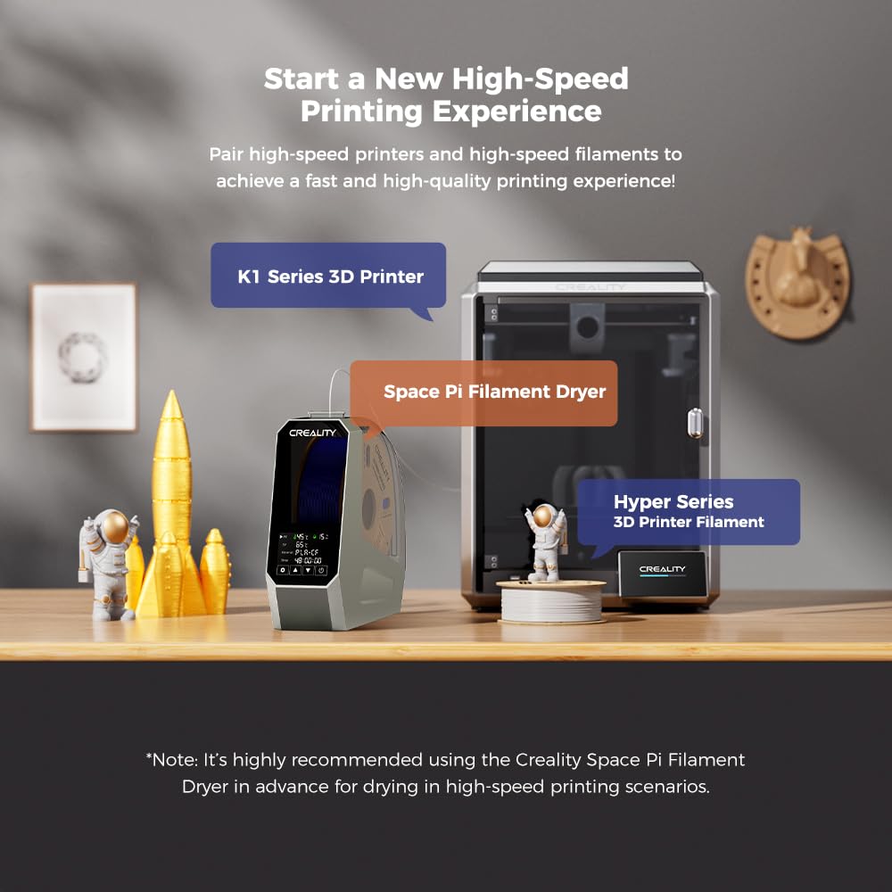 Official Creality Space Pi Filament Dryer, Compatible with 1.75mm/2.85mm PLA PETG ABS Material, Filament Dehydrator, Spool Holder Cregrant3D