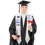 Coume 2024 Sublimation Graduation Stole Sash Blank Plain Graduation Sash Unisex Adult Graduation Party Stole(White) Coume