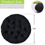Bextile Papasan Chair Cushion Only, 52 in Cushion for Papasan, Round Leisure Papasan Seat Cushion (Black) Bextile