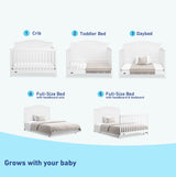 Graco Paris 4-in-1 Convertible Crib (White) - GREENGUARD Gold Certified, Converts to Toddler Bed, Daybed and Full Bed, Fits Standard Crib Mattress, Adjustable Mattress Base Graco